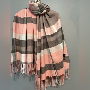 Indigo Pink and grey scarf